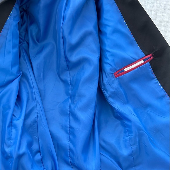 Boys Royal Blue Jacquard Double Breasted Tuxedo Suit (8/9 year) - Picture 14 of 16